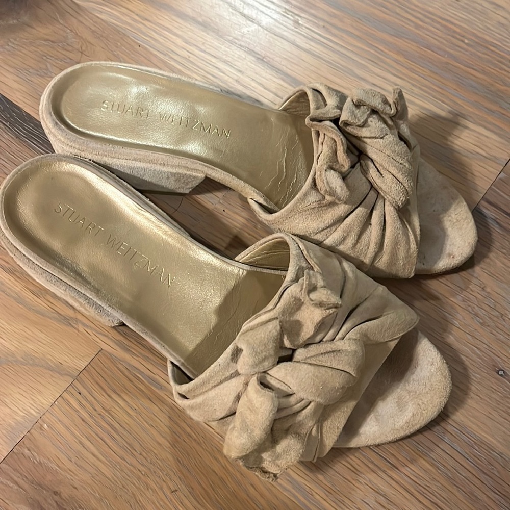 Stuart Weitzman leather slides